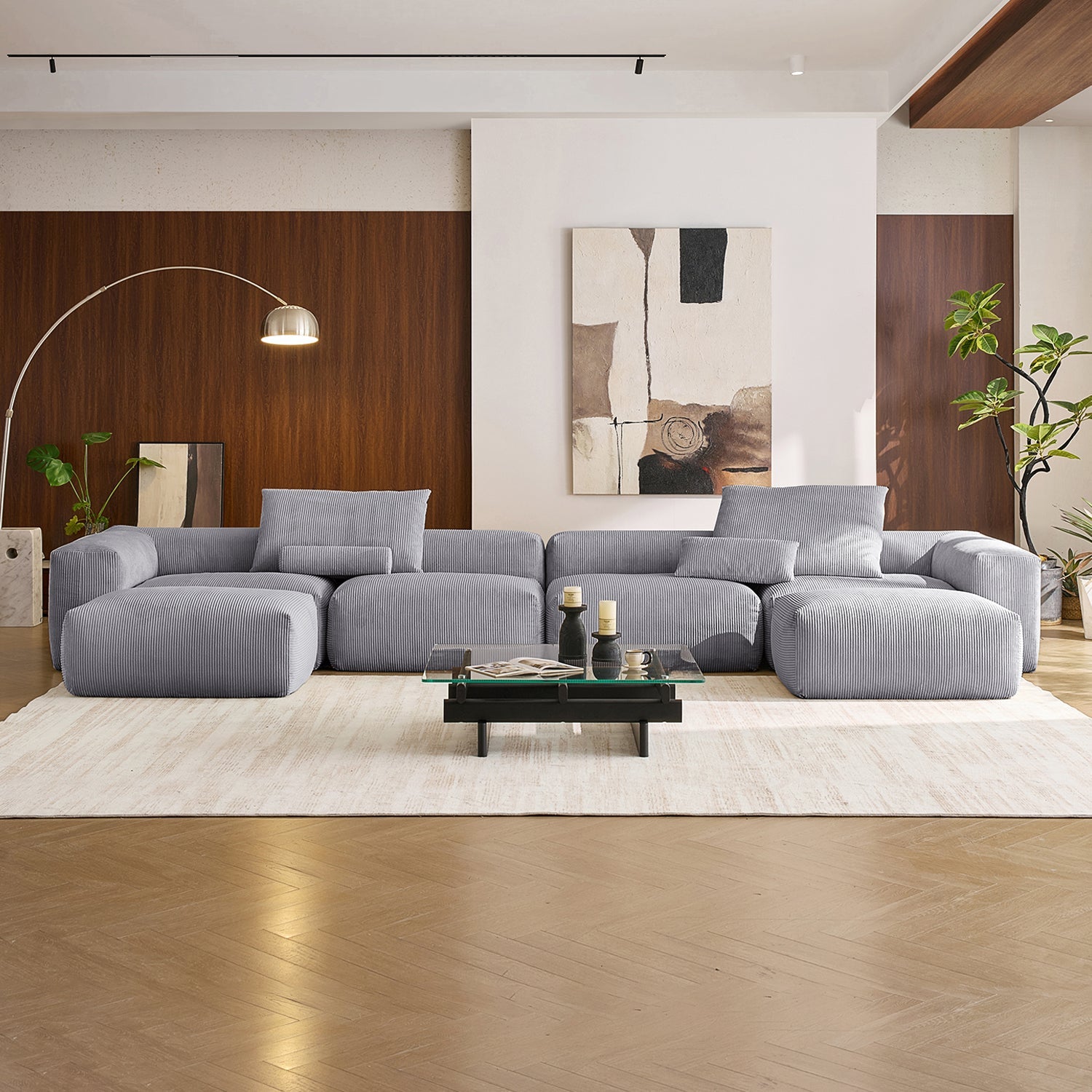 Modular Sofa - Mellow U Sectional with Ottoman - MC - Mario Capasa