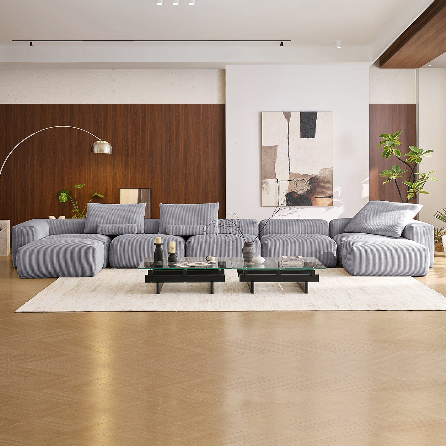 Modular Sofa - Mellow U Sectional with Ottoman - MC - Mario Capasa