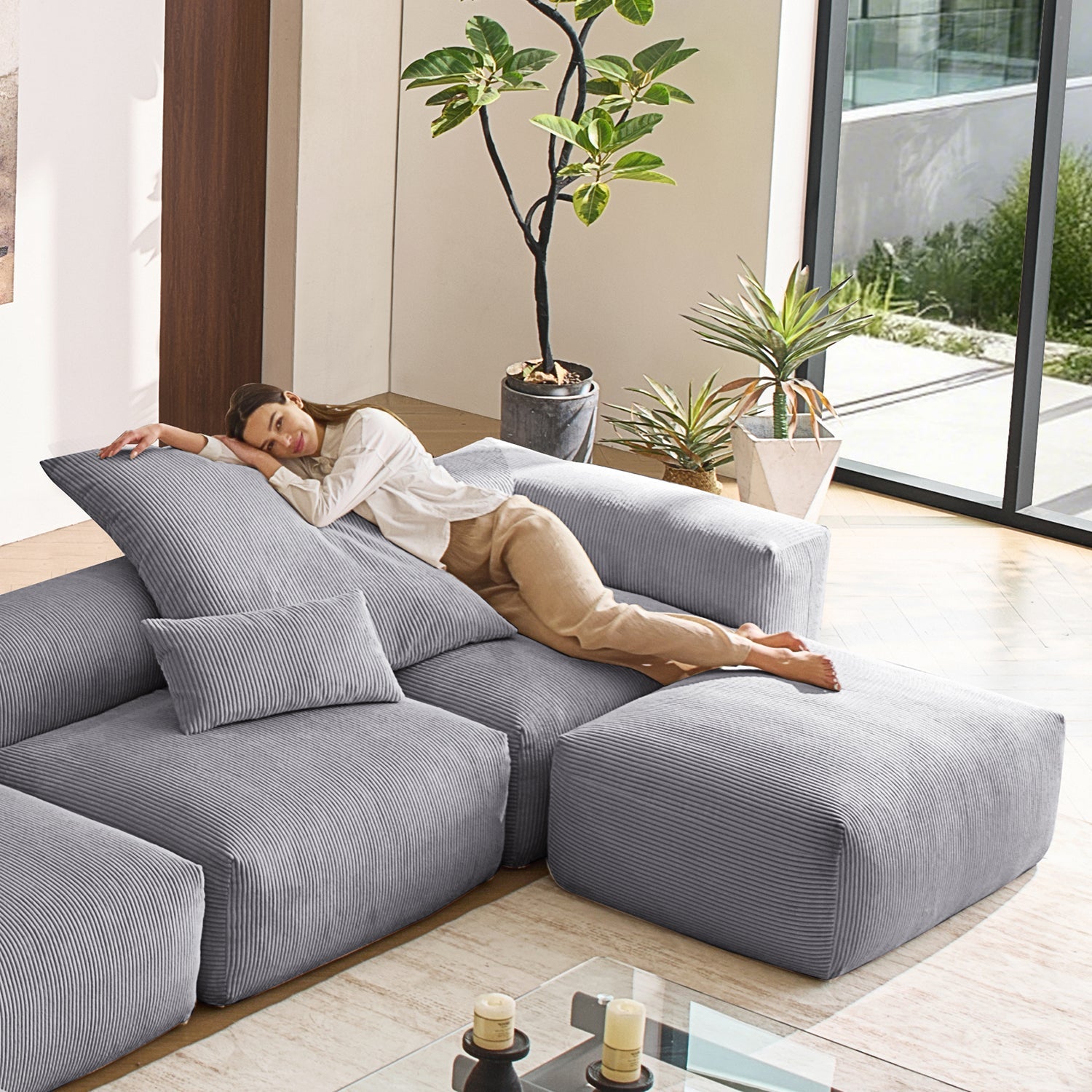 Modular Sofa - Mellow U Sectional with Ottoman - MC - Mario Capasa