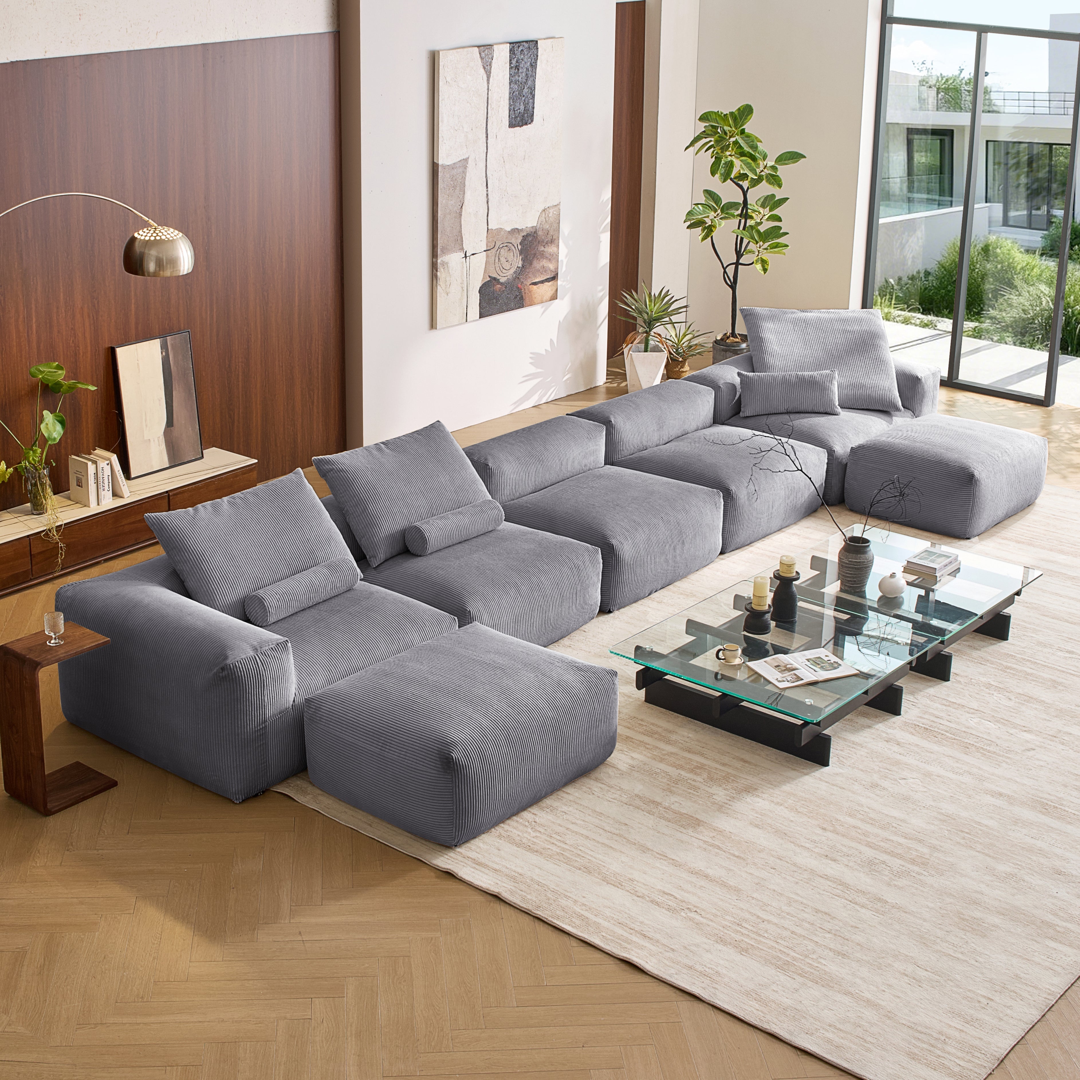 Modular Sofa - Mellow U Sectional with Ottoman - MC - Mario Capasa