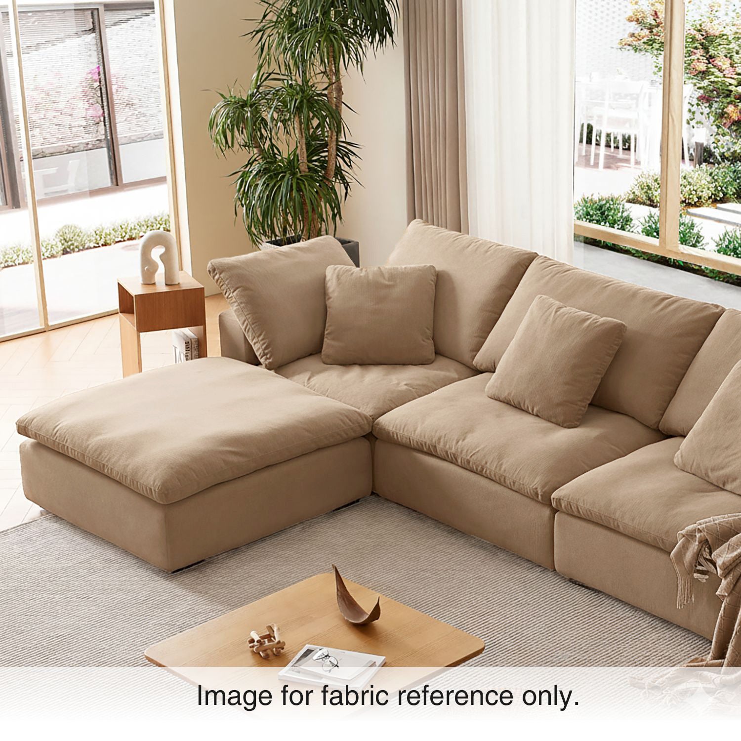 Brown velvet modular sofa with espresso-toned upholstery and modern low-profile design, part of the Tivoli modular living room furniture collection by Mario Capasa.