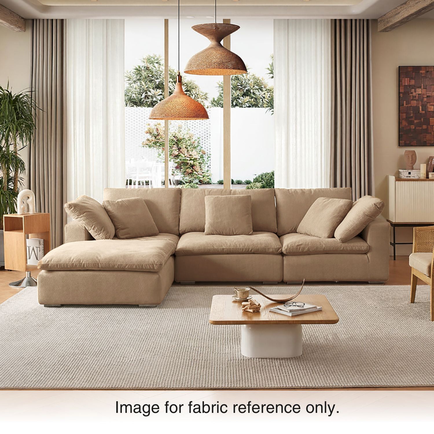Mocha brown velvet couch by Mario Capasa, a luxe upholstery sofa for warm modern living room interiors.