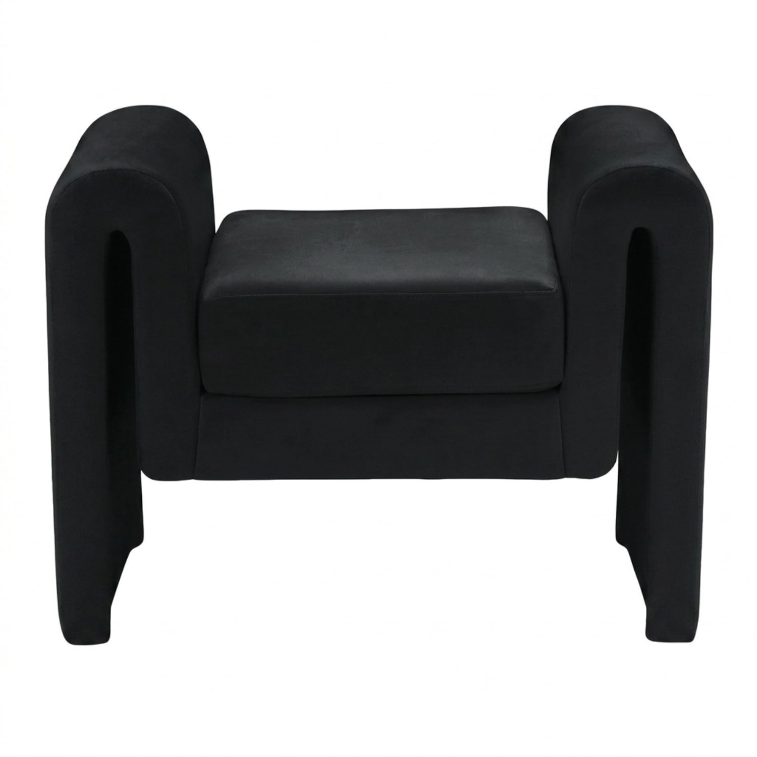 Black armchair with unique design on a white background