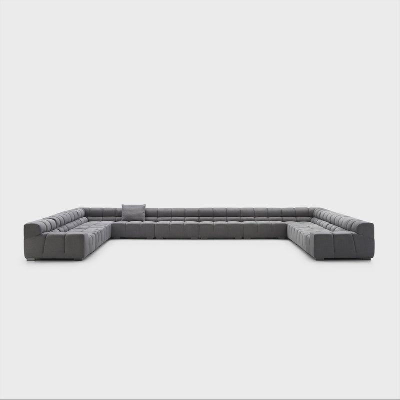 Modular couch system cycling through all possible modular sectional types 